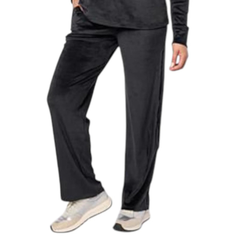 Comfort Code Women's Silky Velvet Satin Sleep Pants Black - Regular